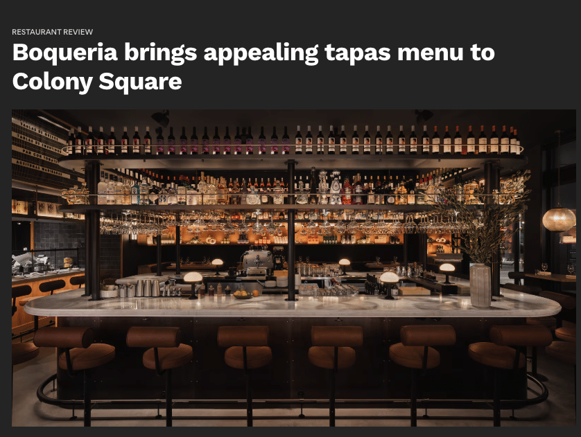Boqueria brings appealing tapas menu to Colony Square